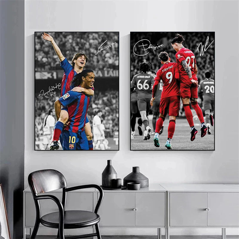Popular Football Player Soccer Sports Star Posters and Prints Canvas Printing Wall Art Picture for Living Room Home Decor Gifts
