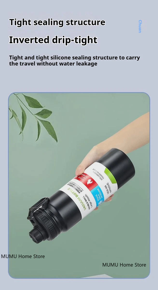 600/800/1000ML Outdoor Thermos Water Bottle Stainless Steel Insulated Cup Keeps Cold and Heat Thermal Mug Travel Vacuum Flasks