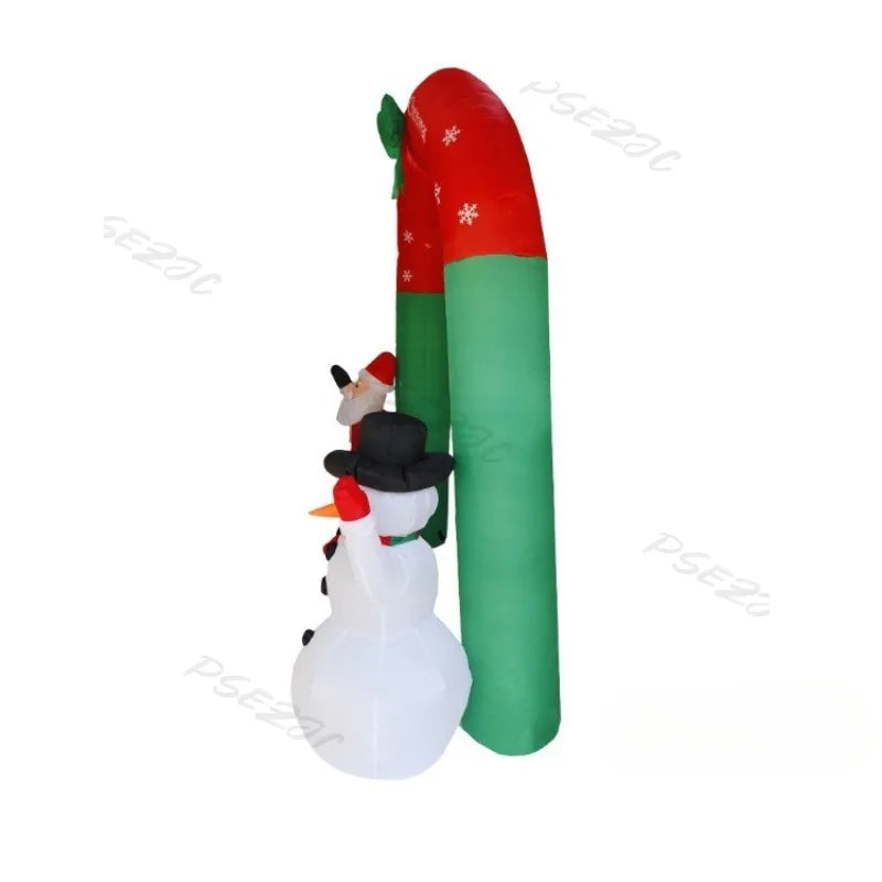 2.4m Christmas Scene Decorations Santa Claus Snowman Inflatable Arch Venue Arrangement Props