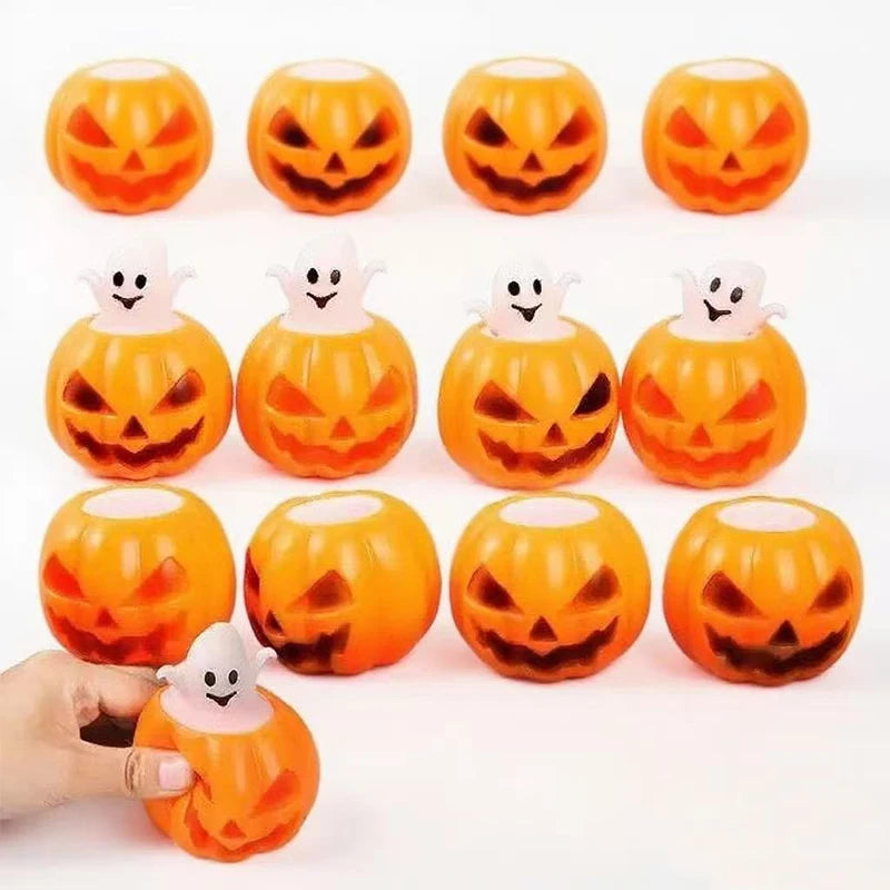 1/4/8PCS Halloween Pumpkins Stress Balls Slow Rebound Sensory Toys Trick Decompress Pumpkin Fidget Toys Party Favors Kids Adults