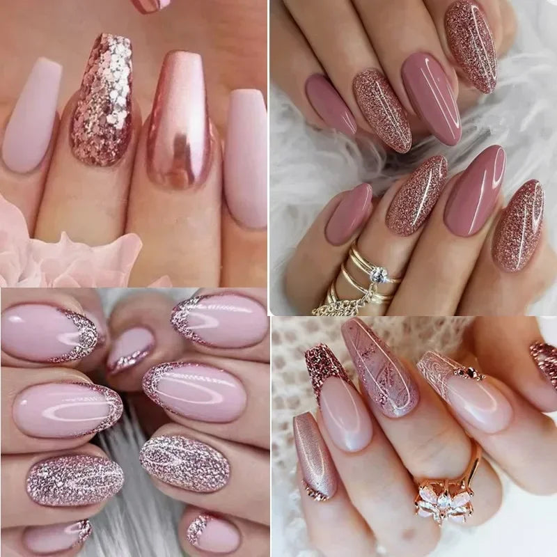 MEET ACROSS 6Pcs Gel Nail Polish Set Pink Red Green Macaron Color Manicure Kit For Nails UV Gel Nail Art Varnish Nail Supplies