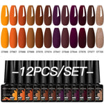 MEET ACROSS 12Pcs Gel Nail Polish Set 7.3ml Pink Blue Neon Macaron Color for Nails UV Gel LED Nail Art  Varnish Manicure Kit