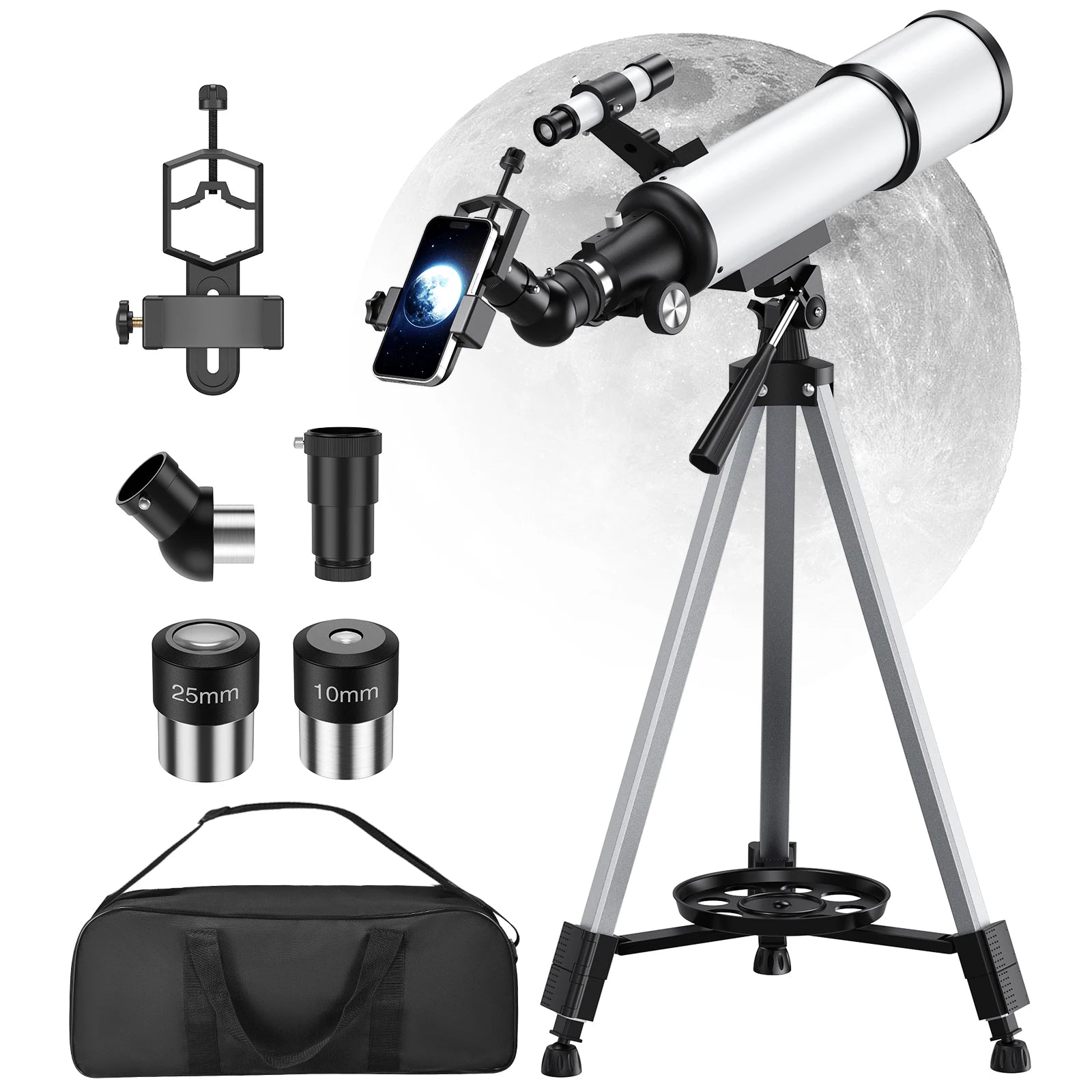 Professional Astronomical Telescope 80500 Monocular 60-150X Zoom HD Night Vision View Moon Star Stargazing Xmas Birthday Gift