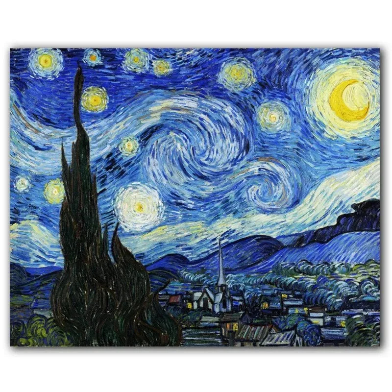 HD Print Van Gogh Masterpiece Poster Abstract Garden Almond Blossoms Starry Night Canvas Painting Wall Picture Room Home Decor
