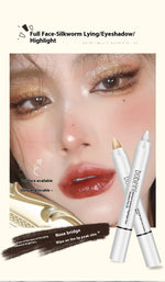 Eye Makeup Highlighter Pencil, Undereye Brightener Pencil, Dual-End Eye Shadow Stick, Smudge-Proof Eye Makeup Face Contouring