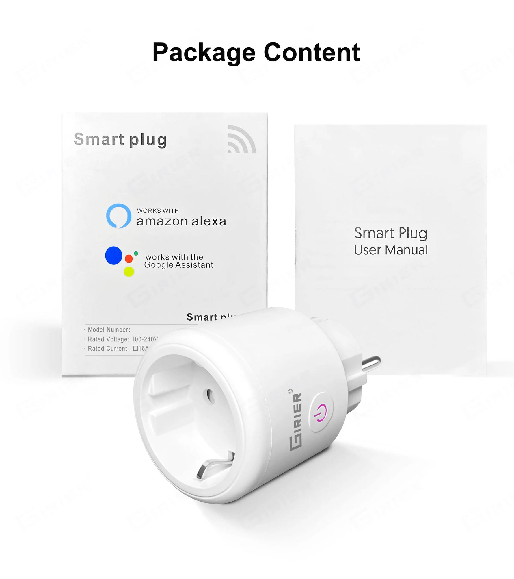 GIRIER Smart Plug ZigBee 20A Smart Home Outlet Socket EU 4200W with Power Monitor Function Supports Alexa Google Home Assistant