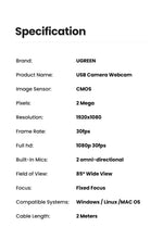 UGREEN USB Webcam 2K HD Mini Webcam For Laptop Computer Web Camera Dual Microphones for Youtube Zoom Video Calling 30fps web cam