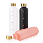 1000ML Bottle With Time Marker Motivational Reusable Fitness Sports Outdoors Travel Cycling Leakproof BPA Free Frosted Bottle