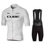 Cube Cycling Jersey Set – Men’s Summer Short Sleeve Bike Shirt & Padded Bib Shorts, Road & MTB Bicycle Clothing Maillot Ciclismo