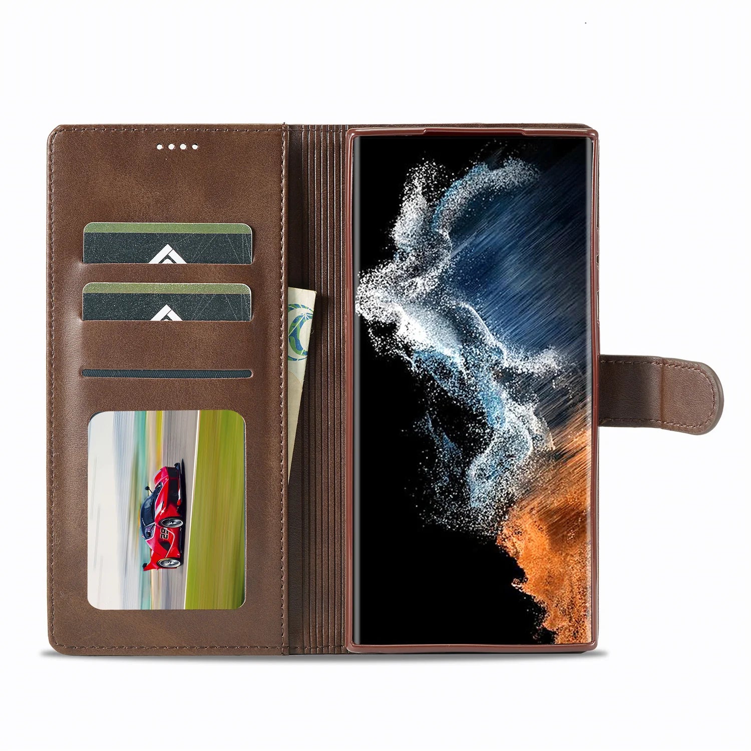 Leather Case for Samsung Galaxy S23 S24 S25 FE Ultra Plus Edge A07 A17 A35 A55 A06 A16 A26 A36 A56 5G Flip Wallet Card Holder