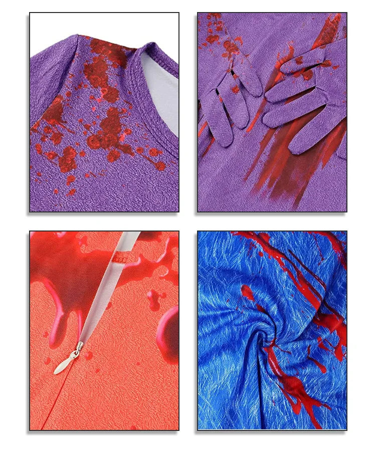 Cosplay Costumes Boy Halloween Blue Monster Jumpsuit Carnival Birthday Party Show Costume Girl Suit Horror Game Novelty Gift Set