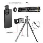 32x Professional Telescope Monocular HD Zoom Phone Lens Camera Telephoto With Tripod Metal Telescope For Tourism Camping