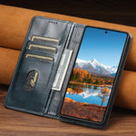 Flip Leather Phone Case for Samsung Galaxy S25 S24 Ultra S23 S22 Plus S 25 Note 20 with Magnetic Card Slot Holder Cover LS055