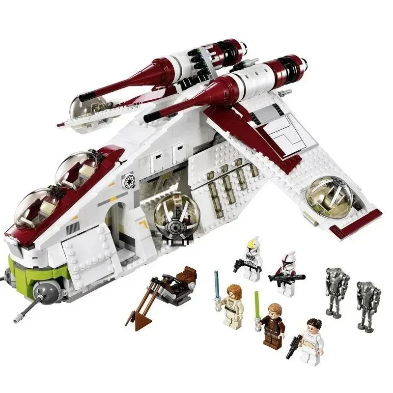 Hot Toys Star 1228pcs Plan Republic Dropship Gunship Building Blocks Bricks Legoing WARS 75021 Toys For Children Birthday  Gift