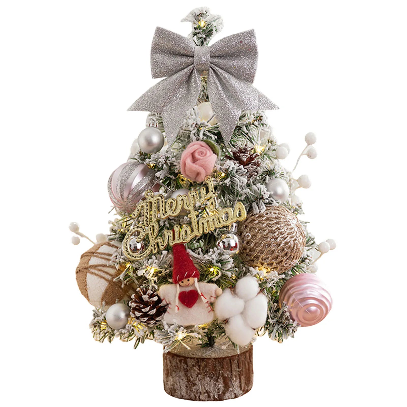 45cm Glitter Tabletop Mini Christmas Tree Add Atmospheres Xmas Tree Decor For Bedroom Home Party Office Home Desktop Ornaments