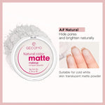 GECOMO Mattifying Compact Powder 12H Long Last Oil Control Silky Matt Makeup Setting Powder Translucent For All Skin Tones