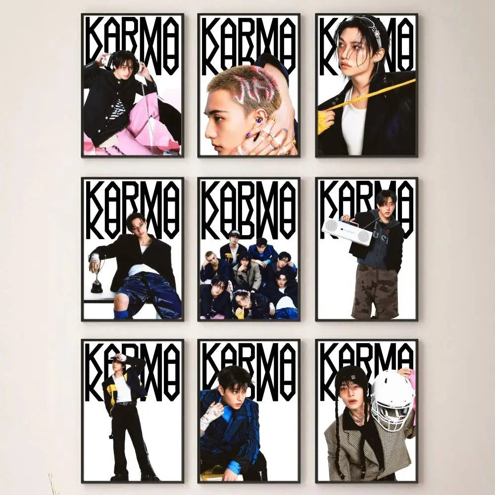 STRAYKIDS 4th Studio Album 'KARMA' Concept Photos Poster Bedroom Living Room Modern Art Home Decoration Wall Painting Gifts