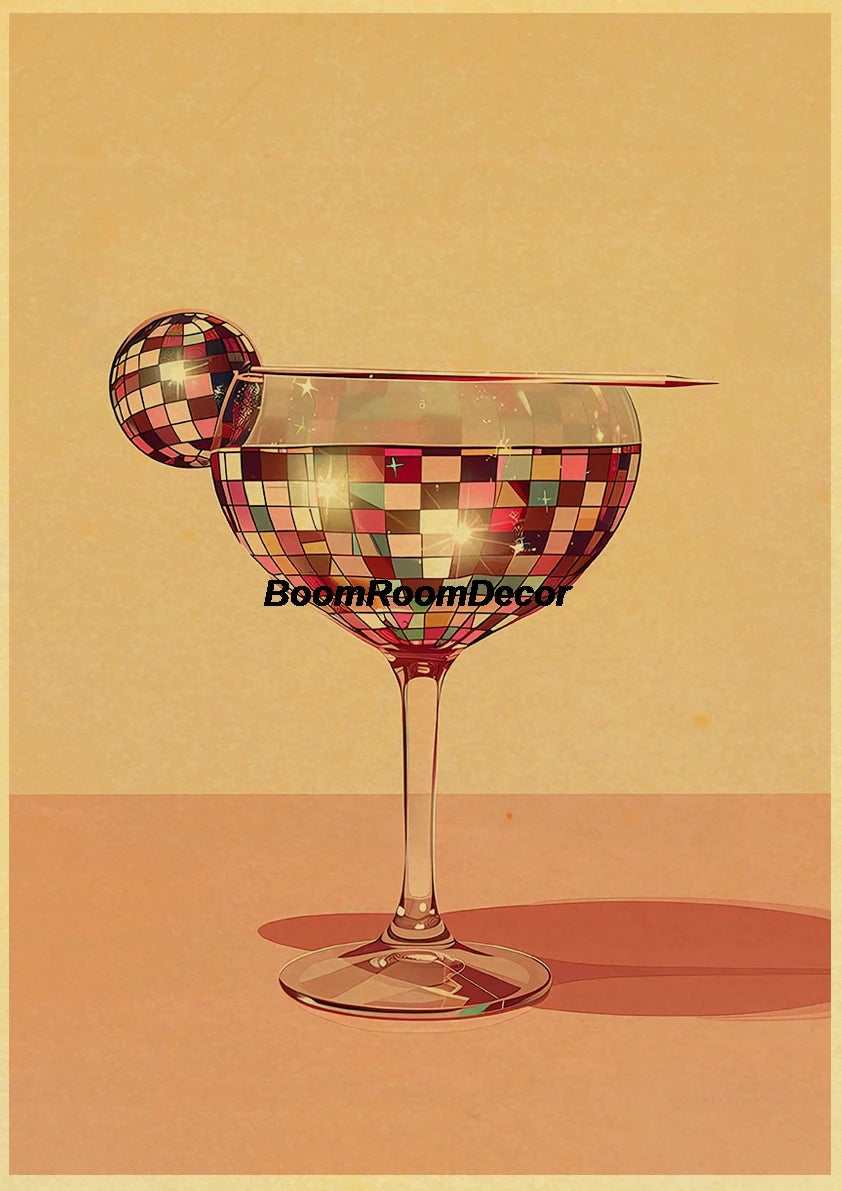 Retro Abstract Creative Poster Kraft Paper Nostalgia Canvas Prints Modern Landscape Coffee Bar Wall Art Posters Living Decor