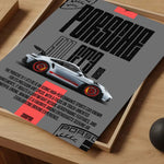 Porsche Cars Poster Self-adhesive Art Waterproof Paper Sticker Coffee House Bar Room Wall Decor