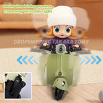 Mini Electric Motorcycle Children's Toy for Labubu Retro Dazzling Spin Toy Motor for Doll Cotton Doll Pet Toys  Birthday Gift