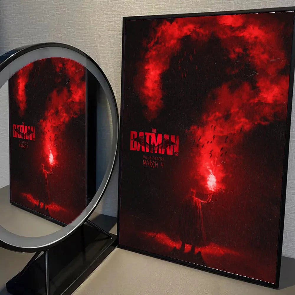 1oc Batmans Movie Poster Self-adhesive Art Waterproof Paper Sticker Coffee House Bar Room Wall Decor