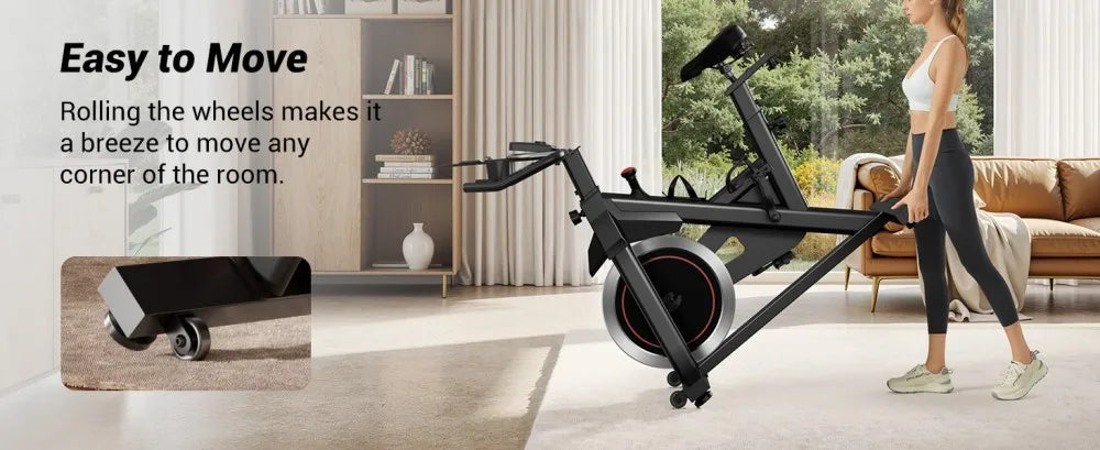 ROBORE CBE20 Stationary Exercise Bike, 136kg Capacity, Silent Belt Drive, Comfort Seat & iPad/Bottle Holders
