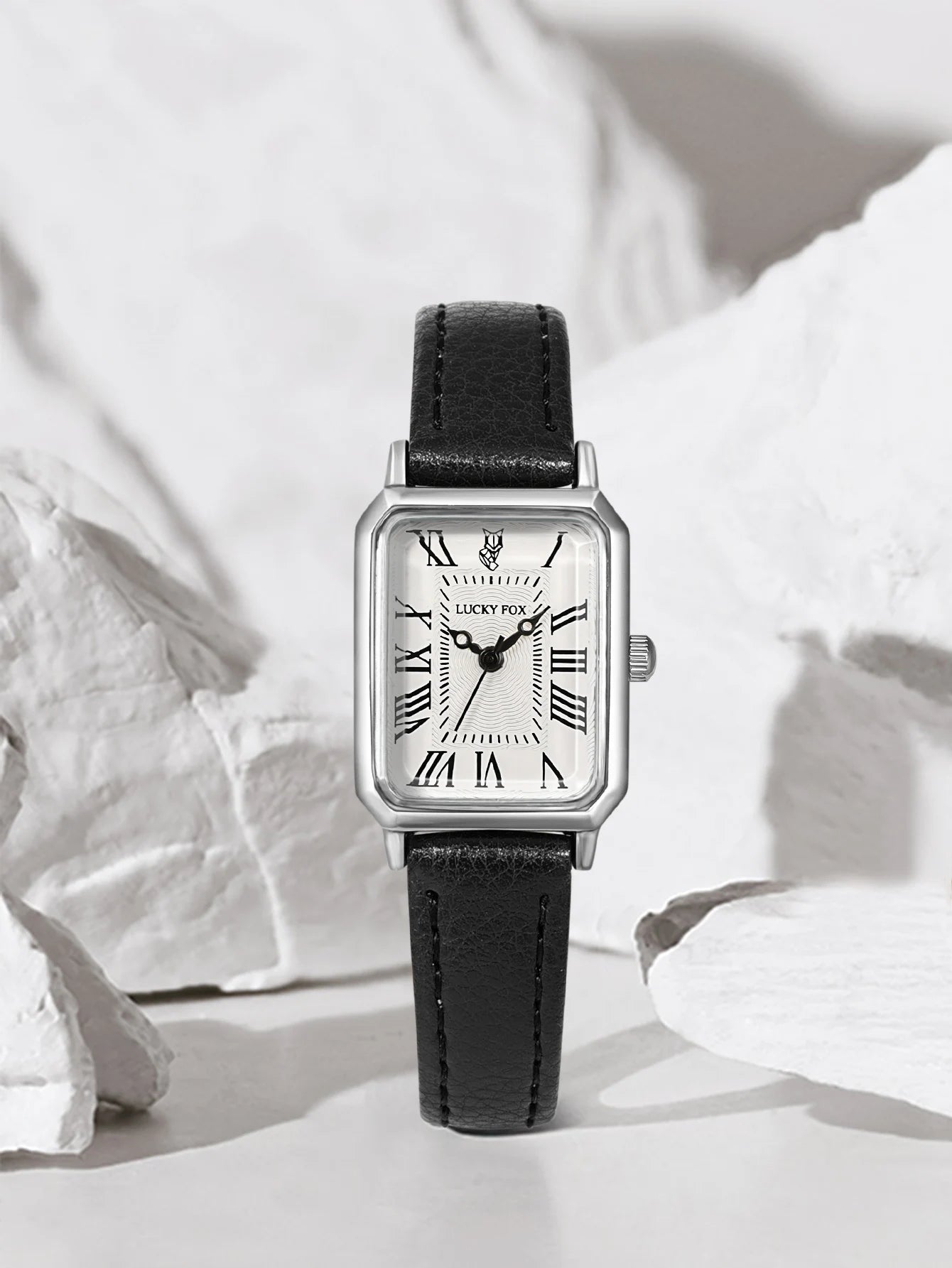 Fashion Rectangle Quartz Wrist Watch for Women Luxury Brand Roman Dial Leather Strap  Ladies Watches Clock