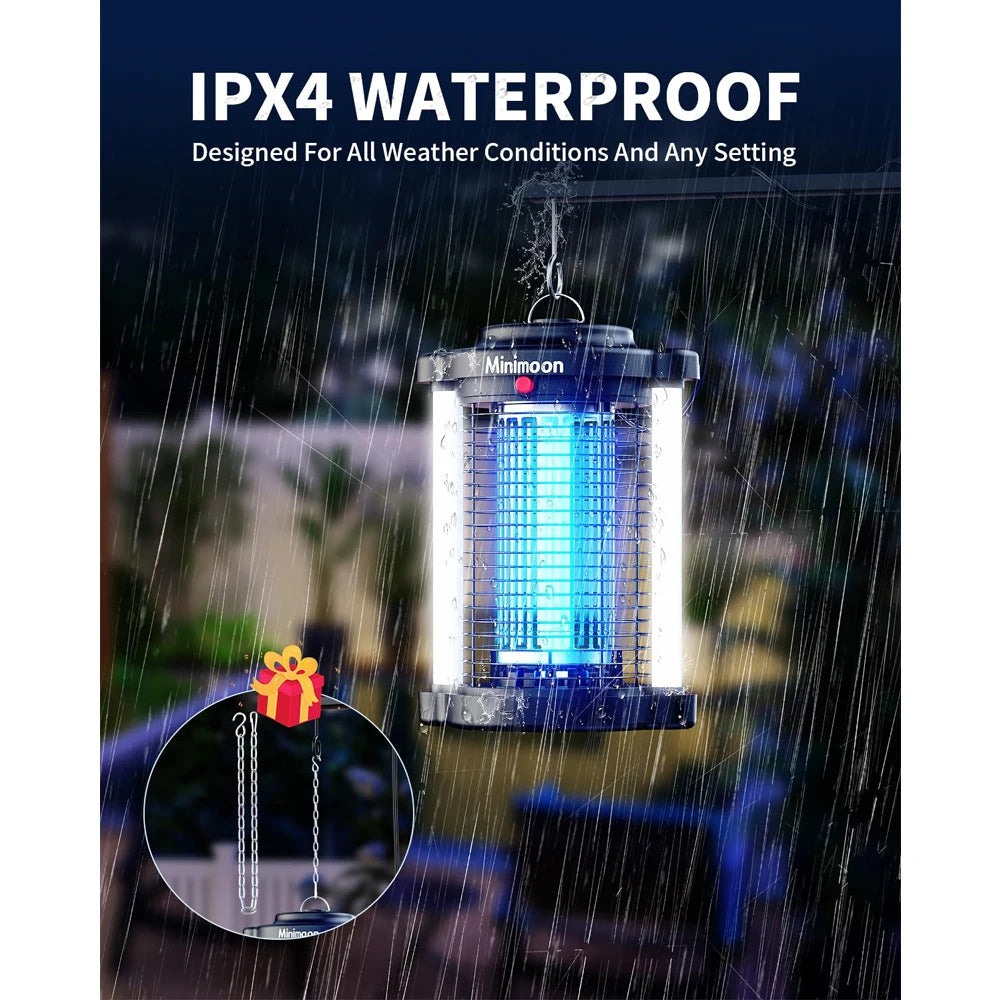 High Effective Bug Zapper Outdoor Mosquito Zapper with Dual LED Light, 4200V Fly Zapper, 15W Electric Fly Trap, IPX4 Insect Trap