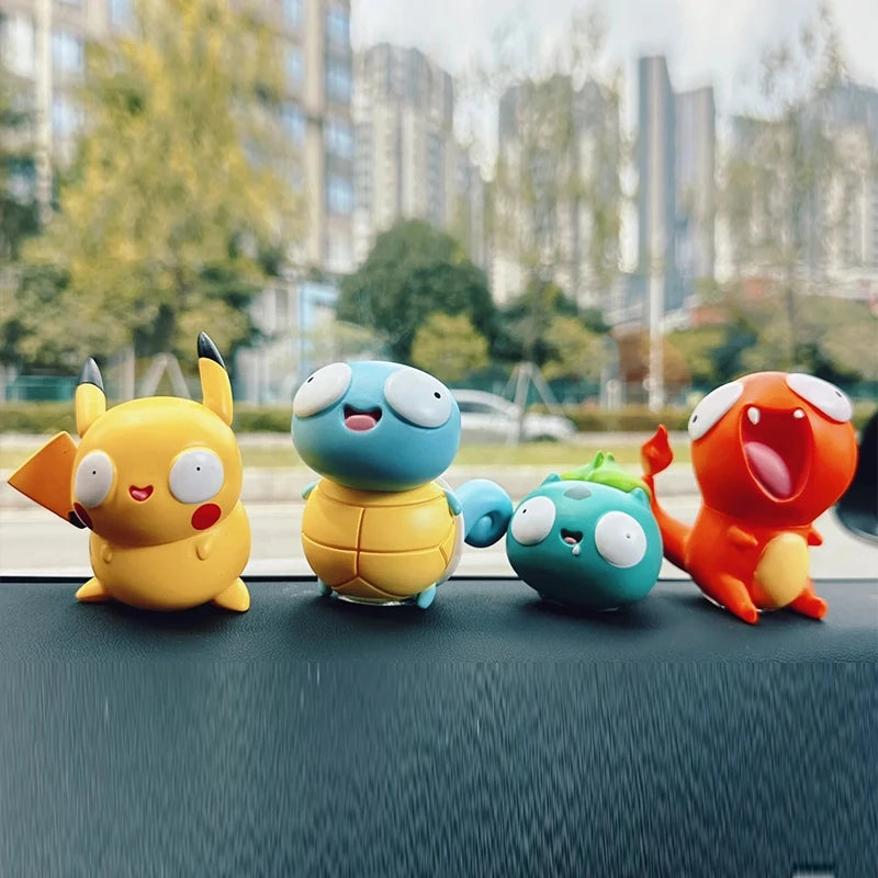 8Pcs/set Pokemon Figures Cutes Yusan Silly Toys Pikachu Bulbasaur Squirtle Charmander Action Figure Cartoon Doll Model Toys