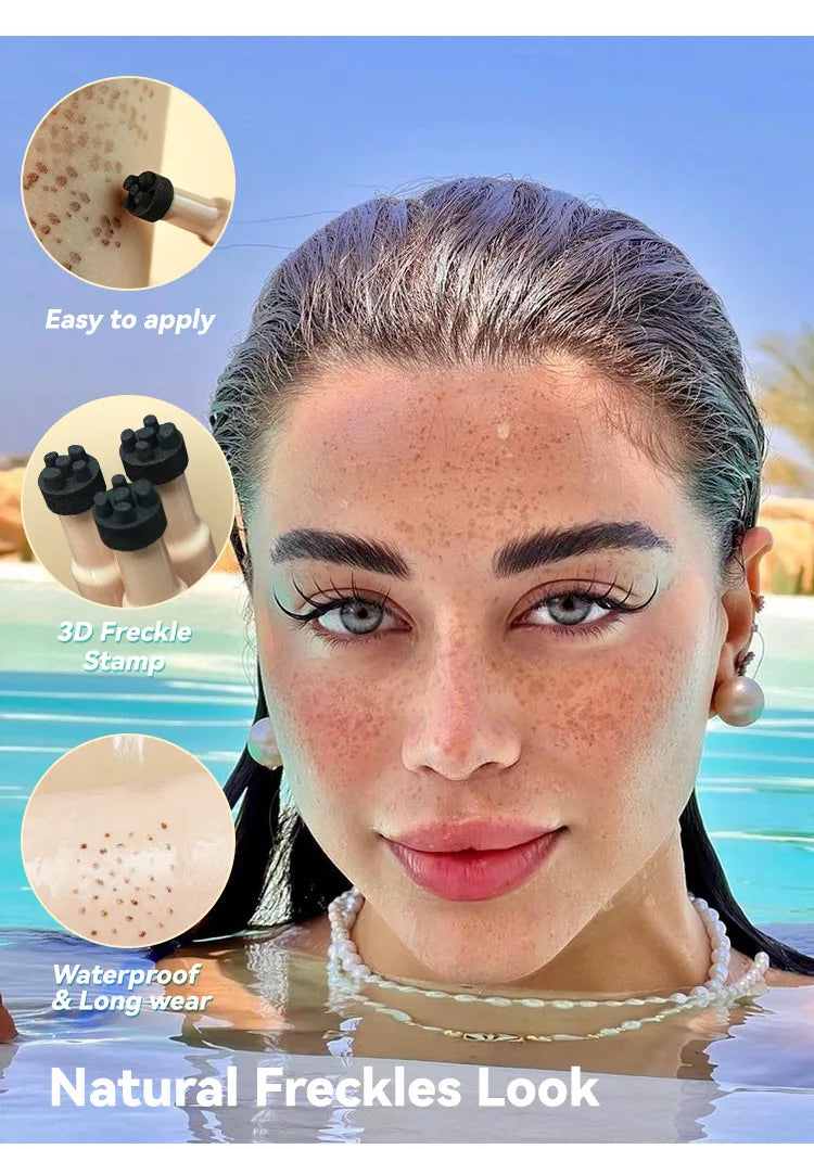 Waterproof Freckle Pen Natural Lifelike Fake Freckles Pen for Lasting Look Dot Spot Pen Makeup for Women Makep Light/Dark Brown