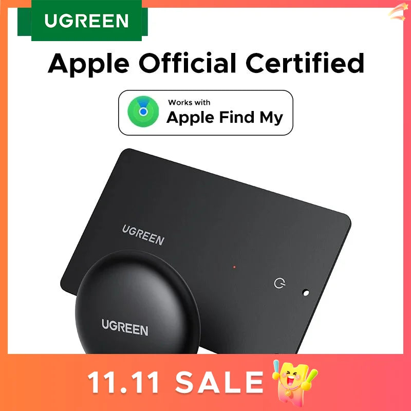 UGREEN Security SmartTrack Card Works with Apple Find My Wallet Bluetooth Tracker Phone Finder Water Resistant (iOS Only)