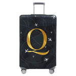 Luggage Compartment Protective Cover Letter Series Black Wear Resistant Fabric Dust Cover for18-32 Inch Travel Case Covers