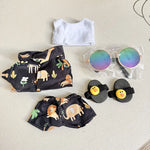1 Set Hawaii Original Luxury Clothes for Labubu V1 V2 Cute Shark Duck Shoes Shirt Pants Glasses Beach Clothes Suit for Labubu