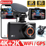 4K+2K Front and Rear Dash Cam Built-in WiFi 3 Inch IPS Car Video Camera WDR Night Vision G-Sensor 24H Parking Mode APP Control