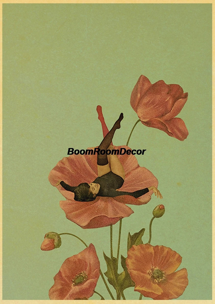 Retro Abstract Creative Poster Kraft Paper Nostalgia Canvas Prints Modern Landscape Coffee Bar Wall Art Posters Living Decor