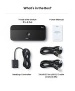 UGREEN USB KVM Switch USB 3.0 Switcher KVM Switch for PC Keyboard Mouse Printer 2 PCs Sharing 4 Devices USB Switch