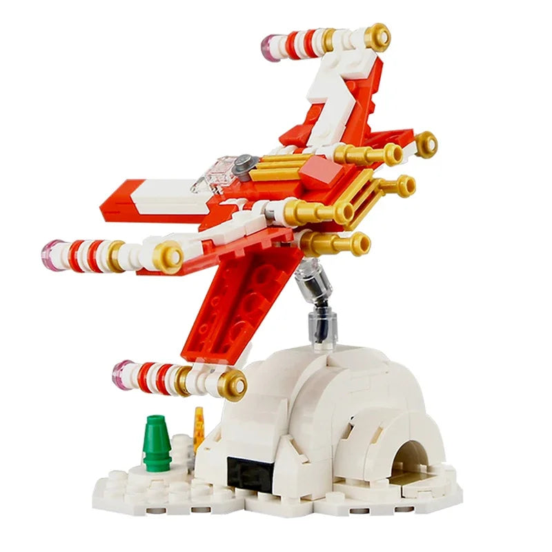 Bricklink MOC Ideas Space Wars Spaceship Wings Fighter Christmas Version 4002019 Aircraft Building Blocks Toys For Children Gift