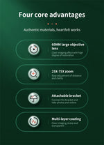 25-75x60 HD Spotting Scope Powerful Monocular Zoom Telescope Prism Waterproof for Birdwatching Target Shooting Camping