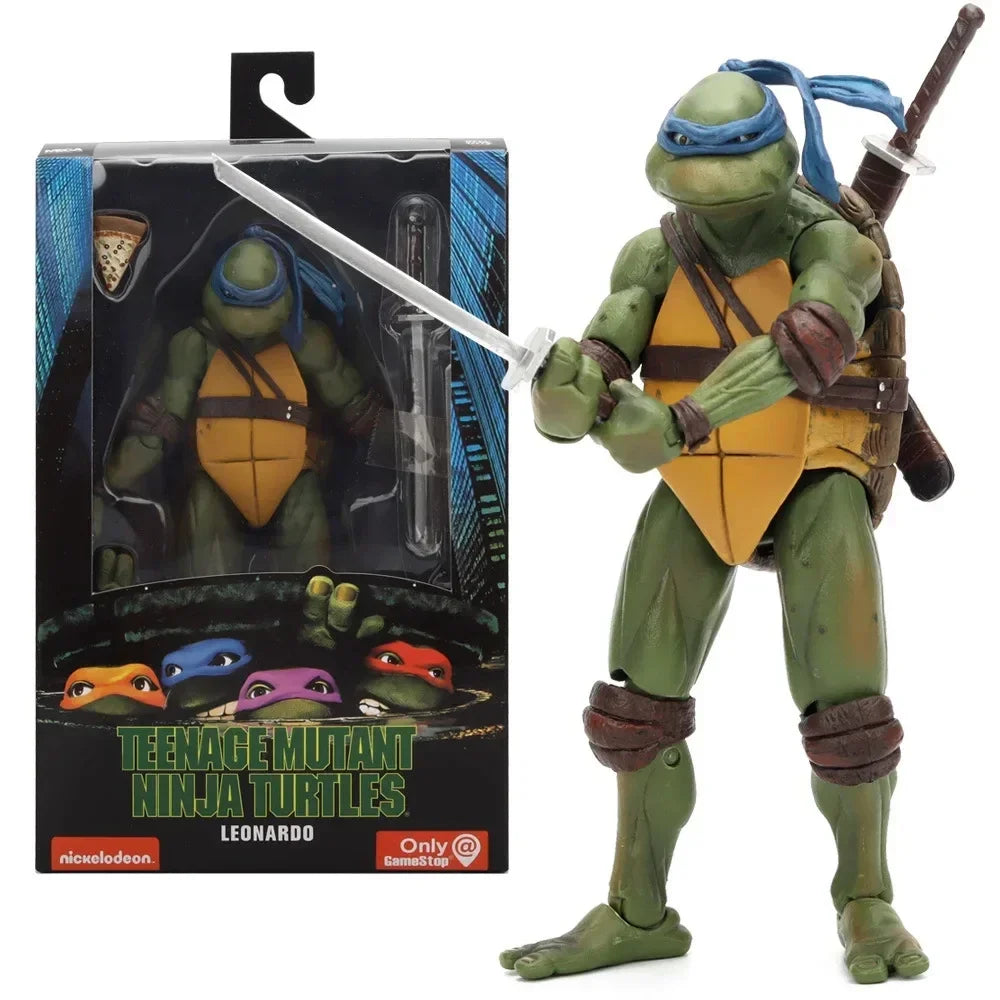 Ninja Turtle Anime Action Figure Neca 1990 Film Version Edição limitada, Estátua de PVC Presentes de Aniversário do Menino