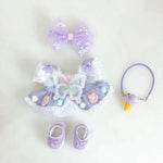 For Ropa labubu v1/v2/v3  pendant baby clothes labubu 3.0 lucky purple bow skirt Outfit Doll Accessories (No dolls)