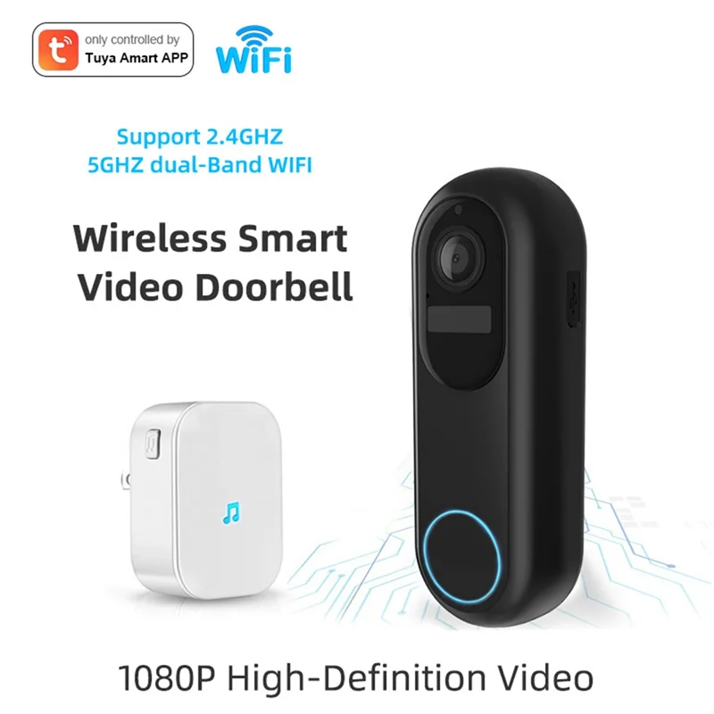 A99E-1080P Smart Wireless Video Doorbell Camera Wireless Smart Video Doorbell With Chime Two-Way Talk Night Vision
