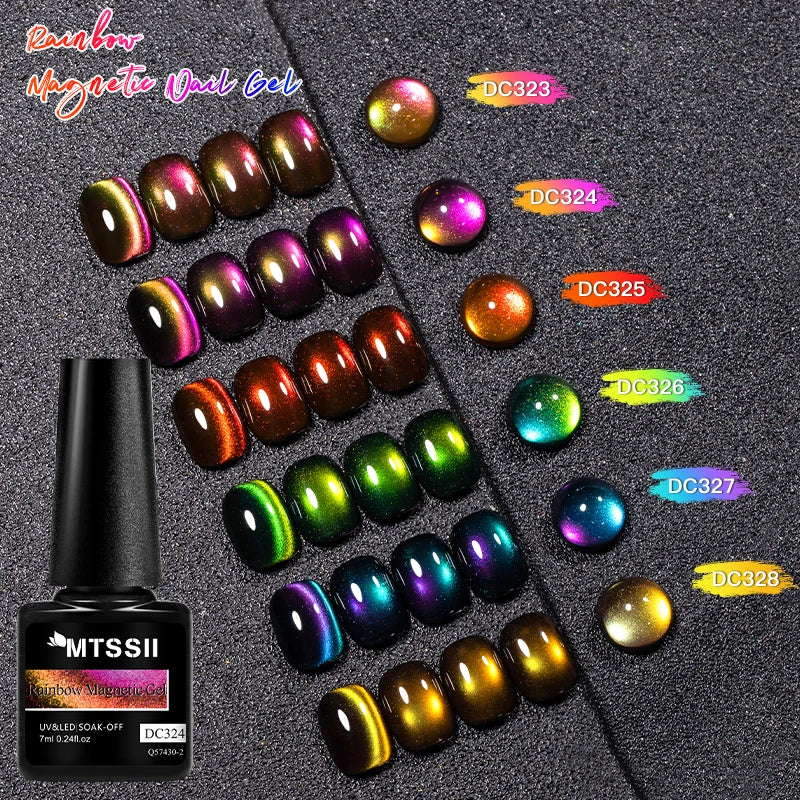 Rainbow Cat Magnetic Gel Nail Polish Starry Chameleon Galaxy Effect Semi Permanent UV Gel Varnish Soak Off Nail Supplies DIY