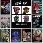 Virtual Anime Rock Band Gorillaz Poster Modern Music Album Cover Canvas Painting Wall Art for Club Living Room Home Decor Mural