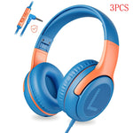 1/2/3Pcs AWATRUE AT2 Kids Headphones Wired Toddler Headsets with Mic Over-Ear Headphone Foldable on-Ear Design for PC,Laptop