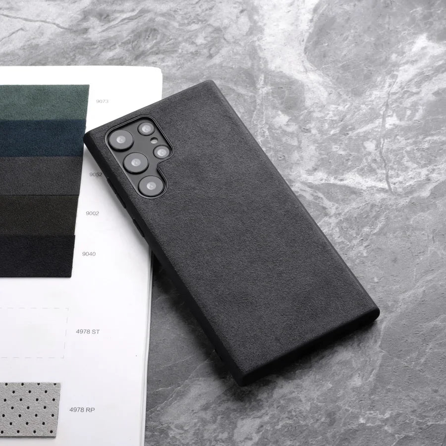 ALCANTARA Case for Samsung Galaxy S25 Ultra S24 S23 S22 Plus FE 5G Supercar Interior Same Artificial Leather Phone Cases