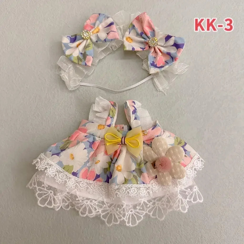 20cm Plush Doll'S Clothes Outfit Accessories For Korea Kpop Exo Labubu Idol Dolls Lolita set cute little princess skirt Clothing