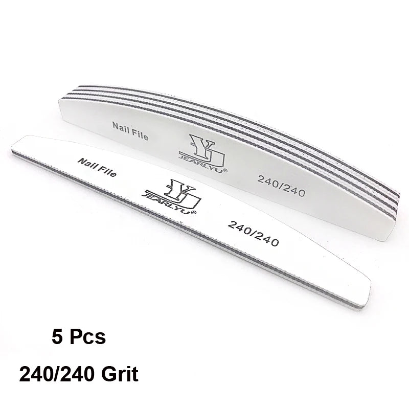 5/25Pcs/Lot Nail File Mix Color 80/100/150/180/240 Grit Professional Sandpaper Cuticle Remover Buffer Files Manicure Tool Set