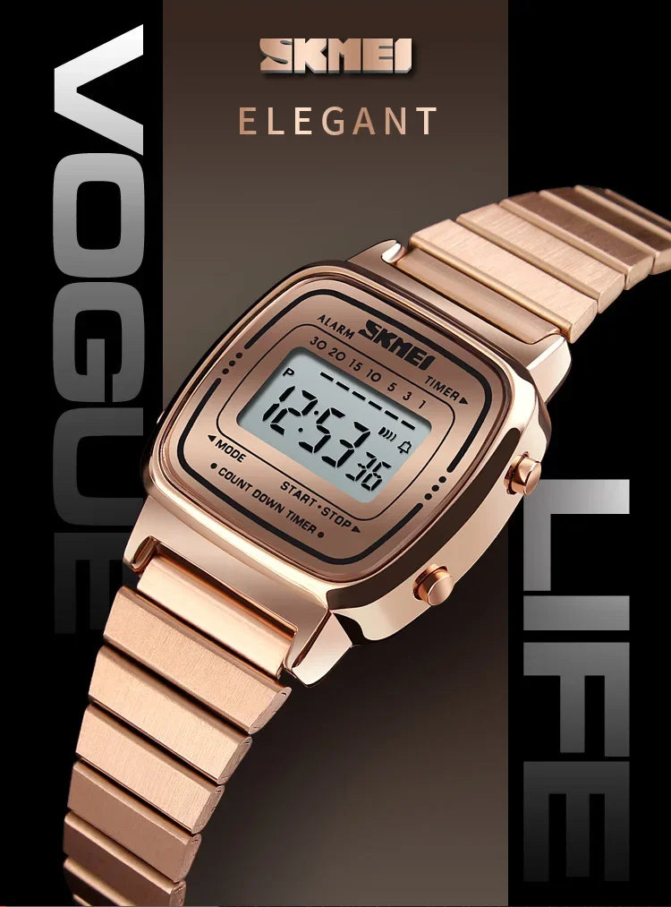 SKMEI 1901 Luxury Small Dial Digital Women Watch Ladies Calendar Waterproof Lady Sports Wristwatches Girl Clock 1252 Reloj Mujer