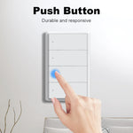 Manhot Matter WiFi Smart Wall Light Switch 1 2 3 4 Gangs with Neutral Wire Push  Physical Light Switches work with Homekit App