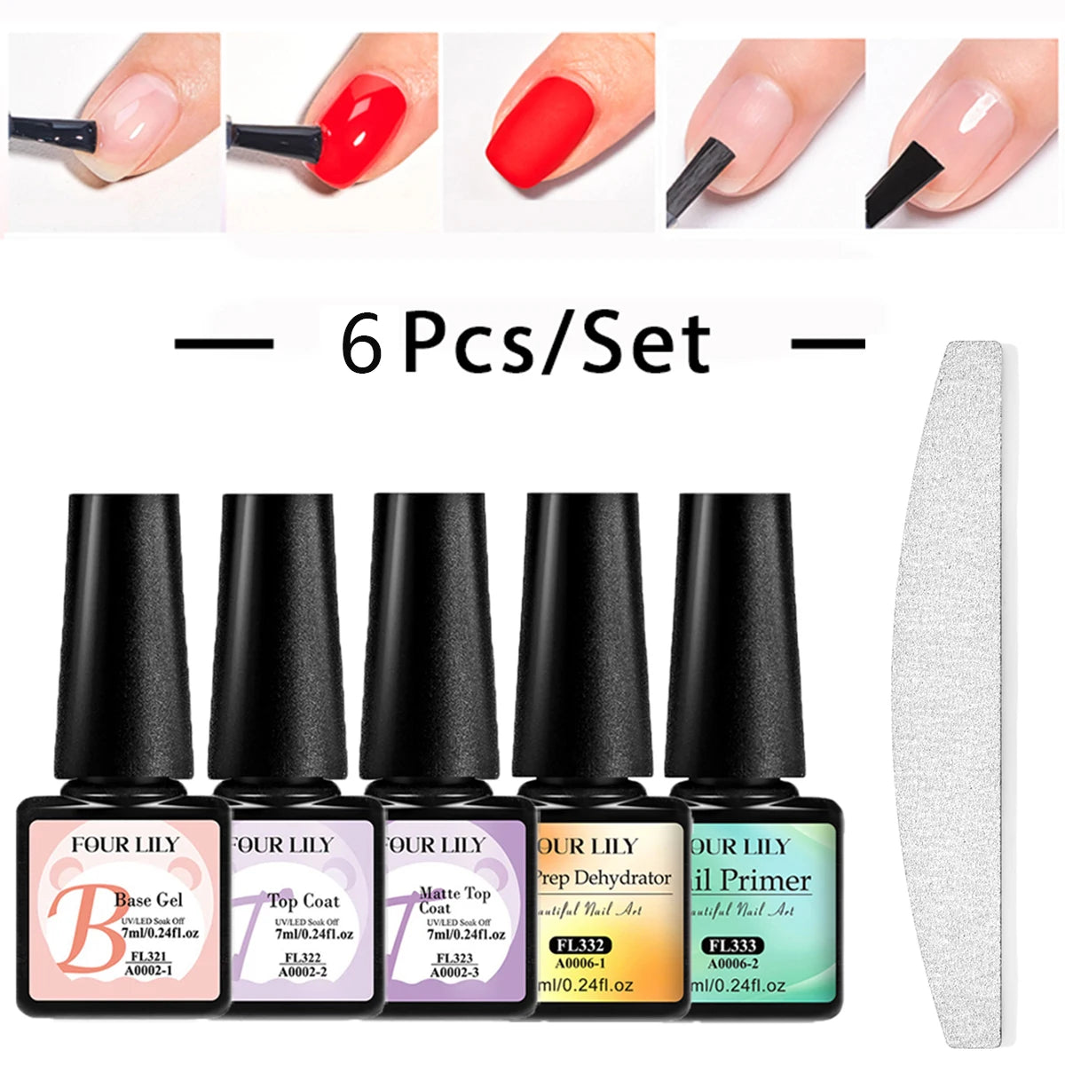 7ml Nail-Primer & Prep Dehydrator Gel Nail Polish 28 Days+ Long-Lasting No Need UV LED Lamp Nail Gel Base Top Coat Varnishes